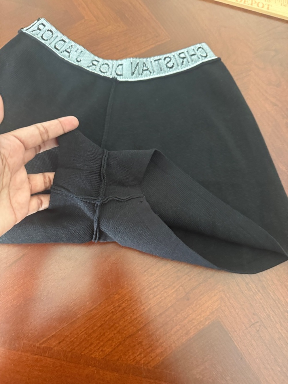 Dior Black Knit Shorts with Logo Waistband stretch briefs high waisted S - Picture 6 of 7